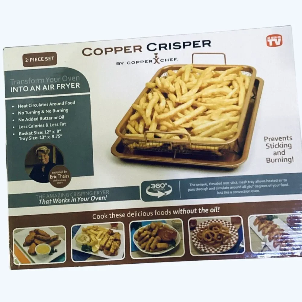 Copper Crisper By Copper Chef Non-stick Bakeware Healthy Eating 2 Piece Set
